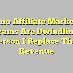 Casino Affiliate Marketing Programs Are Dwindling – A Person I Replace That Revenue