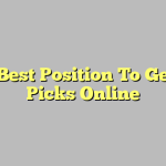 The Best Position To Get Nfl Picks Online