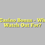 Web Casino Bonus – What To Watch Out For?